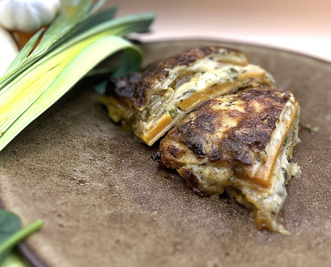 BUTTERNUT SQUASH, SPINACH, LEEK & GRUYERE CHEESE LASAGNE